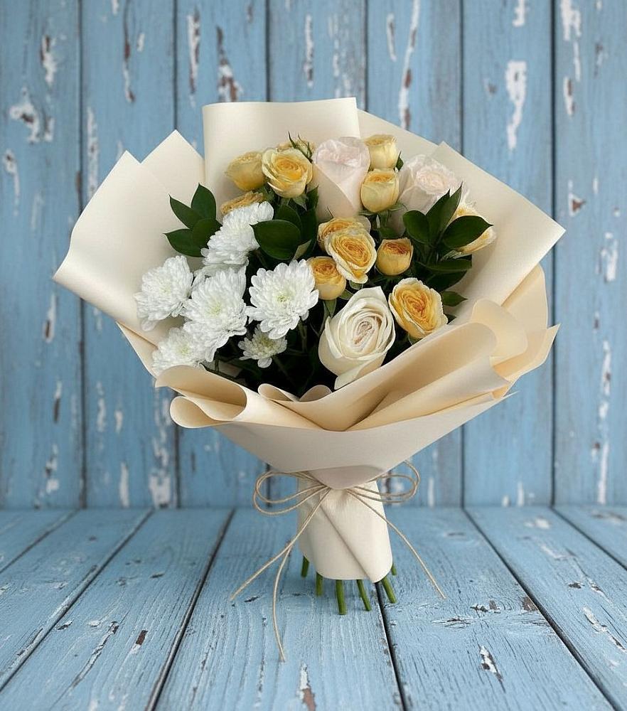 Букет цветов из: Розы и Хризантемы в Цимлянском