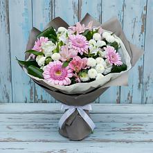 Букет цветов из:  Герберы, Альстромерии и Хризантемы #REPLACE_PRED# Цимлянском