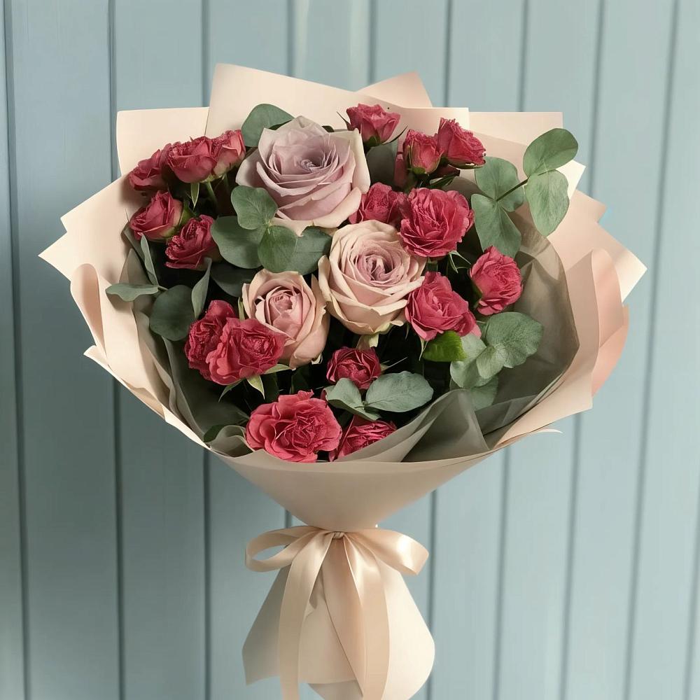 Букет цветов из: Гвоздики и Розы в Цимлянском