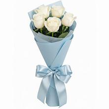 Букет 5 Белых роз Проуд в Цимлянском