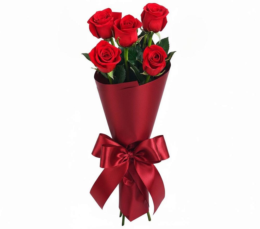 Букет 5 Красных роз Эдлесс Лав в Цимлянском
