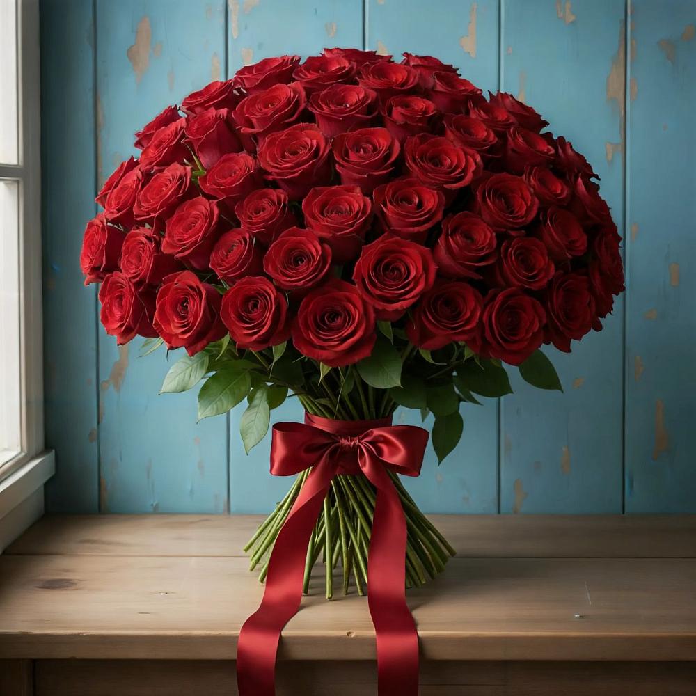 Букет Красные розы Блэк Меджик в Цимлянском