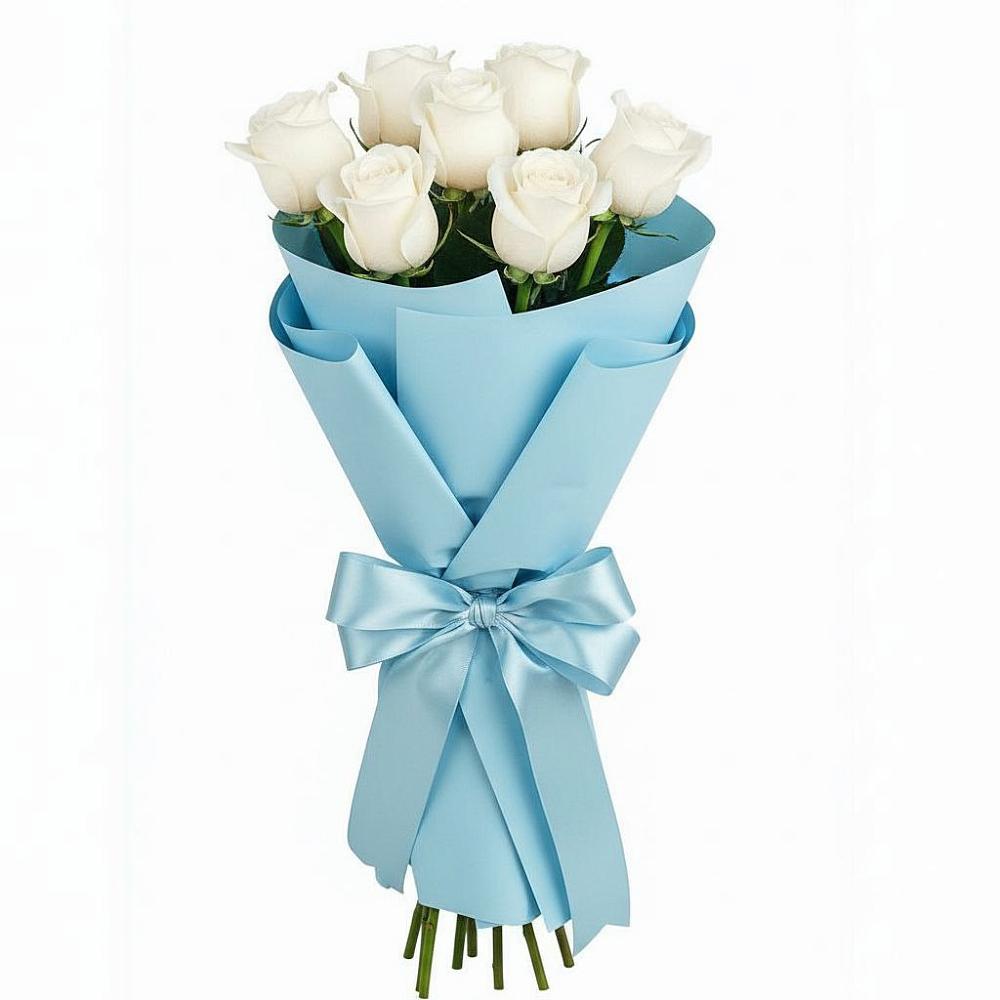 Букет 7 белых роз Проуд в Цимлянском