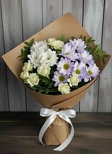 Букет цветов из:  Хризантемы и Розы #REPLACE_PRED# Цимлянском