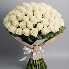 Букет 101 беля роза Белоснежка в Цимлянском