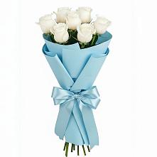 Букет 7 белых роз Проуд в Цимлянском