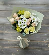 Букет цветов из:  Альстромерии, Розы и Хризантемы в Цимлянском