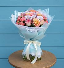 Букет цветов из:  Хризантемы и Розы в Цимлянском