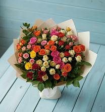 Букет Микс из разноцветных кустовых роз #REPLACE_PRED# Цимлянском